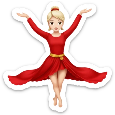 Emoji de una mujer bailarina de danza aerea en telas sticker
