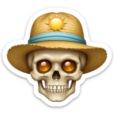 I want skull wear strow hat sticker