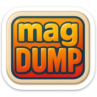 a logo, resembling that of a video tube site, for the text: "mag DUMP" sticker