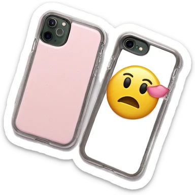 light pink phone case without the phone, and light pink lip gloss case attached to the back of the case without any face sticker
