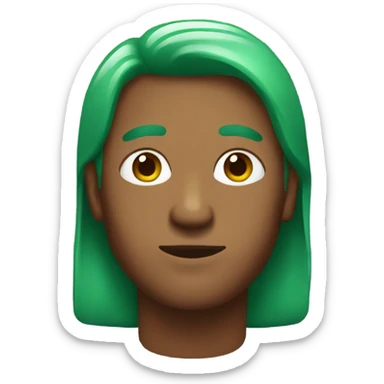 Brown guy with a green mullet sticker