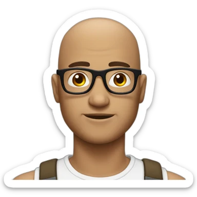 brown bald guy with black gogglse sticker