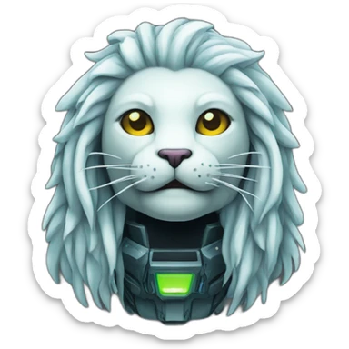 Cyberpunk Merlion  sticker