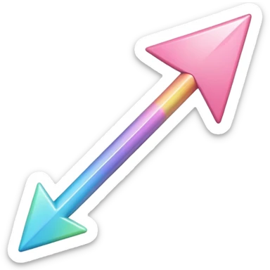 Pink Pastel rainbow arrow pointing left sticker