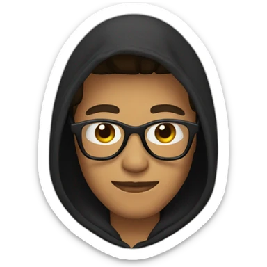 tan dude with black hood and glasses sticker