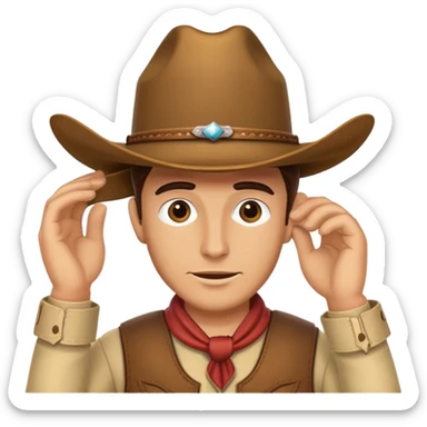 Cowboy tipping his hat sticker