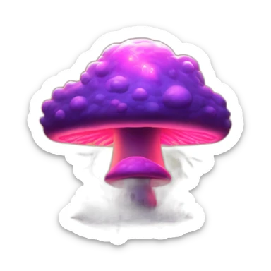 radioactive lightning bolt glow cloud mushroom sunset futuristic pixel sticker