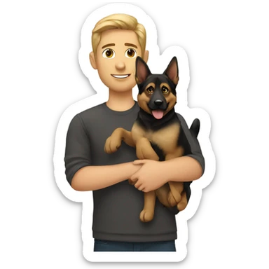 Me holding a German Shepard  sticker