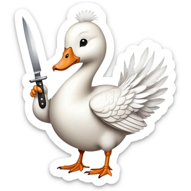 Goose with a knife sticker