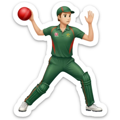 cricket bowler sticker
