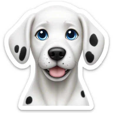white dog with blue eyes and black spots sticker