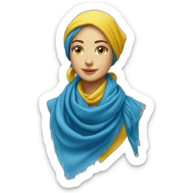 Foulard bleu et jaune sticker