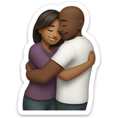 Couple hugging each other sticker