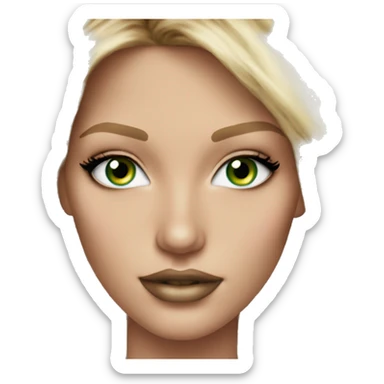 Realistic victoria secret model blonde green eyes  sticker