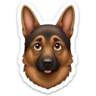 A German shepherd looking confused sticker