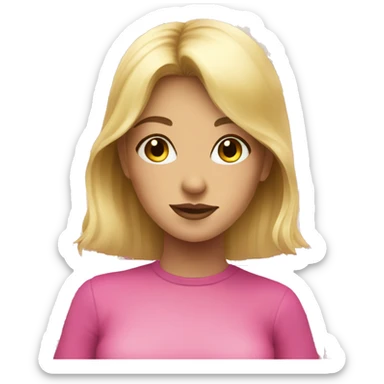 Blonde girl with pink pink tarot gold cards sticker