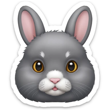 netherland dwarf bunny with grey fur top and bottom sticker