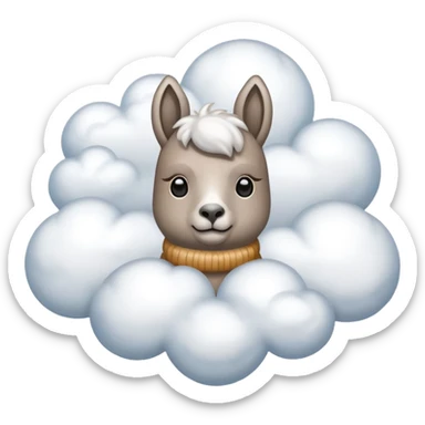 cloud patterned lama sticker