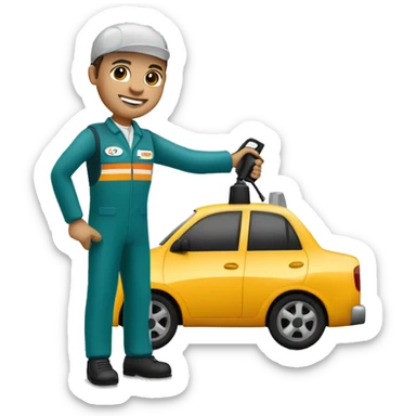 Fuel Attendant with a fuel pump nozzle in hand sticker