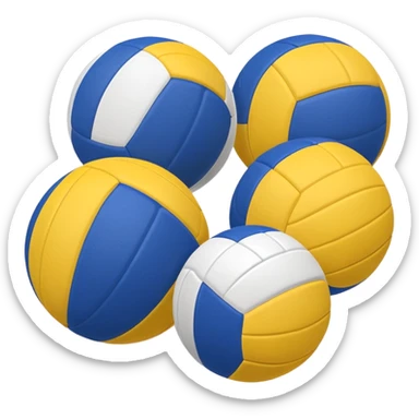 Pelotas de voley azul blanco y amarillo sticker