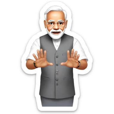 Prime minister modi joining his hands sticker