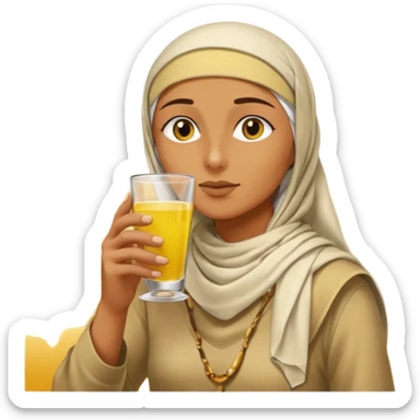 Ein Kamel welches ein Glass mit gelber Flüssigkeit trinkt üssigkei trinkt sticker