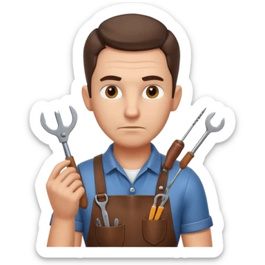 professional locksmith portrait, head and shoulders only, serious focused expression, leather apron collar, small lockpick tools visible, 3D cartoon, mobile game icon style, clean background, no text, no watermark
 sticker