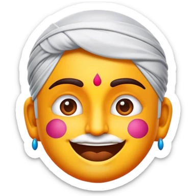 Cinematic Realistic Bollywood Pop Culture Emoji, featuring an energetic portrayal of Indian cinema rendered with dynamic textures and lively, colorful lighting. sticker