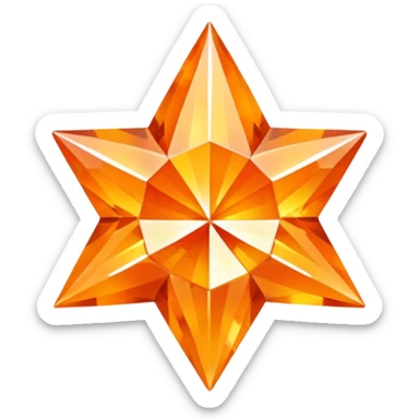orange diamond in the shape of a five-pointed star sticker