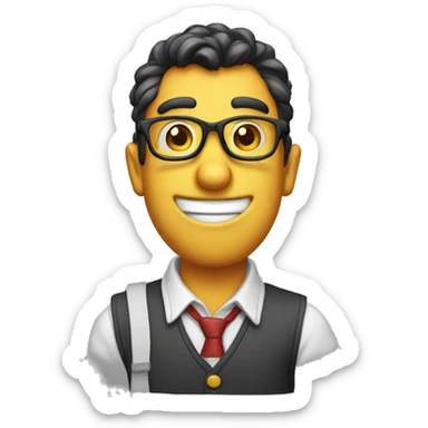 a goofy nerd sticker