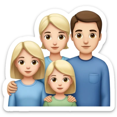 family with mother, father, brother and sister sticker