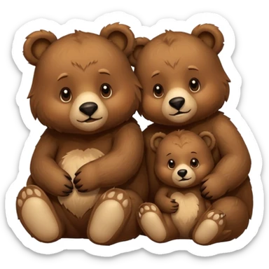 Mommy and baby bear sticker