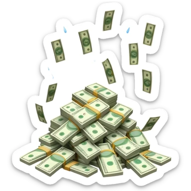 Raining money  sticker