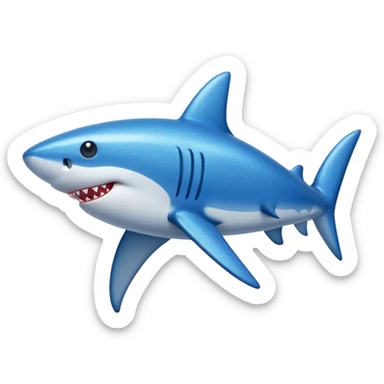 glitter azul-marinho tubarão sticker