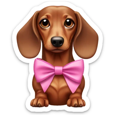 dachshund with pink bows sticker