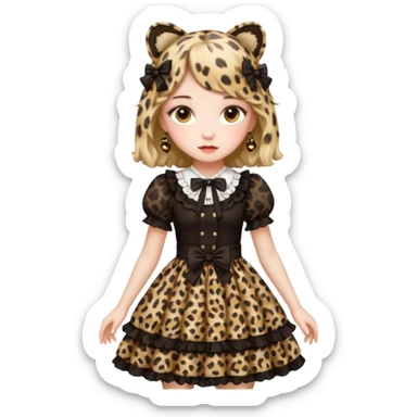 Leopard lolita dress sticker
