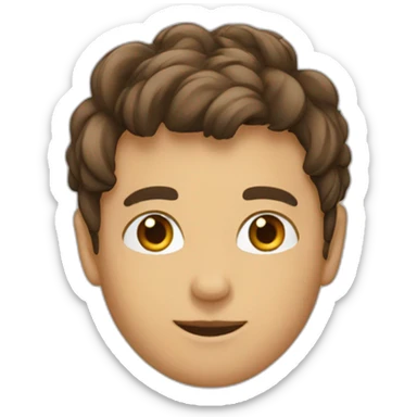 personne brun cheveux cours garcon sticker