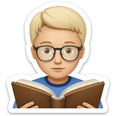 open book for solo reading person sticker