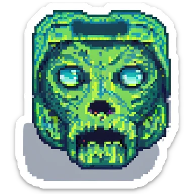 minecraft creeper face pixel art style sticker