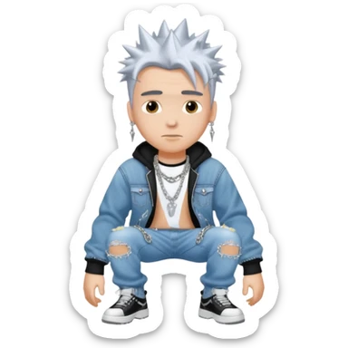 a white guy with a Y2K drip style  sticker