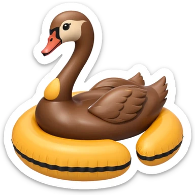 Brown swan floatie inner tube sticker