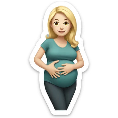 Pregnant white woman sticker