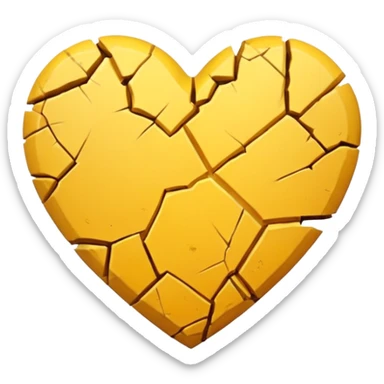 Yellow heart broked sticker