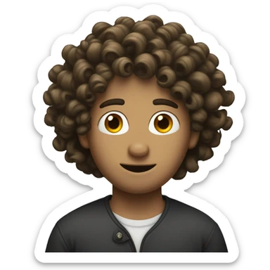 curly hair man with "NTH" floating above sticker