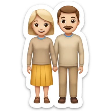 Happy parents standing together smiling sticker