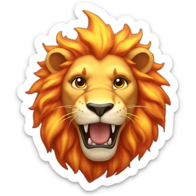 Fire lion sticker