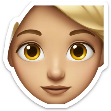 Girl is shy with big lashes on the eyes sticker