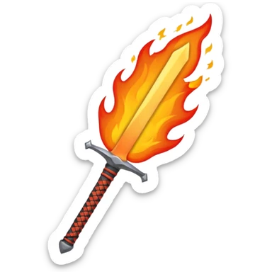 sword on fire emoji style
- Designs that remind you of the blade of Japanese animation extinction sticker
