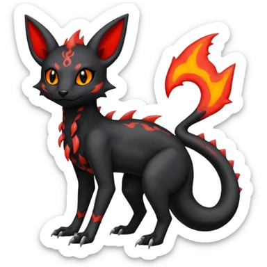 Edgy gothic dark evil magma-Salandit-Umbreon-Litten-hybrid-fusion (full body) sticker