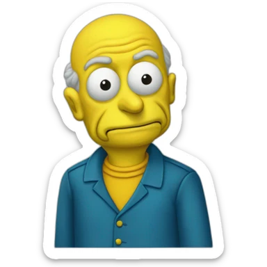 Fat Mr burns blue tshirt sticker